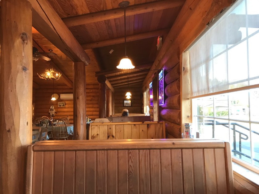 Trask Mountain Outpost interior looking at the booths
