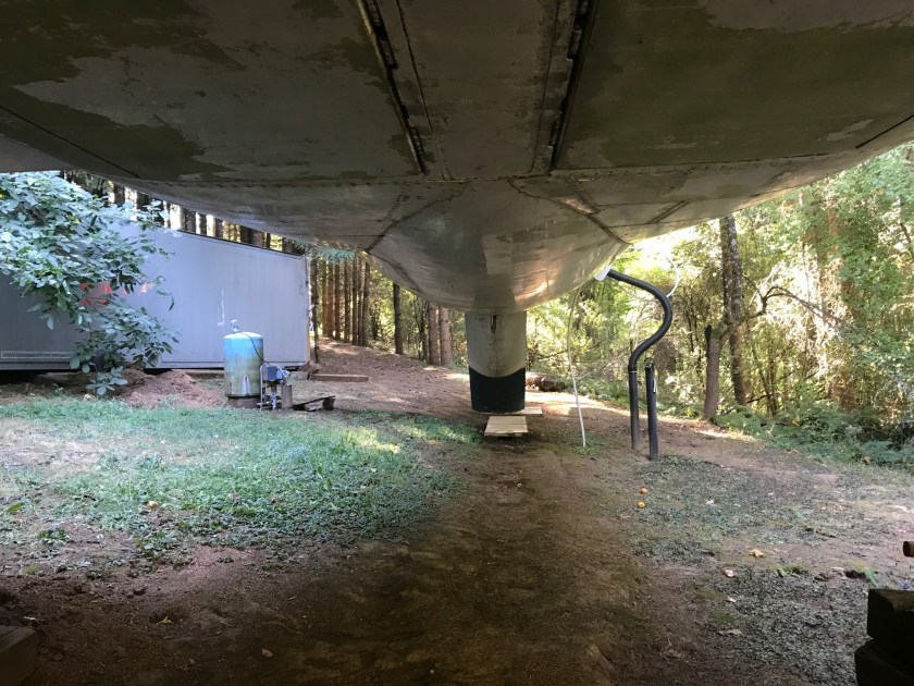 Looking back from underneath at rear ramp