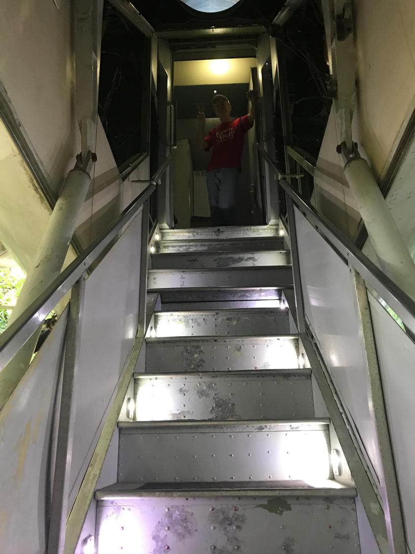 Rear ramp looking up at Mr. Campbell