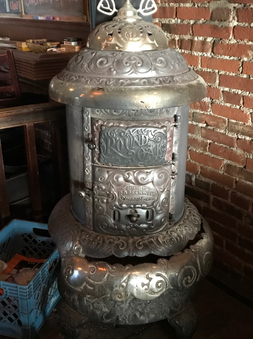 Vintage wood stove at Boon's Treasury
