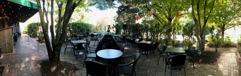 Near the side entrance outside sitting area