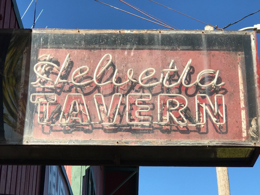 Helvetia Tavern neon sign