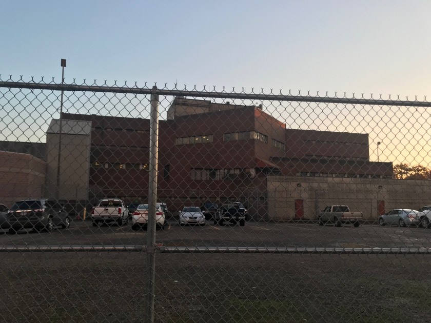 The Lane Country Jail as seen when disembarking form the train