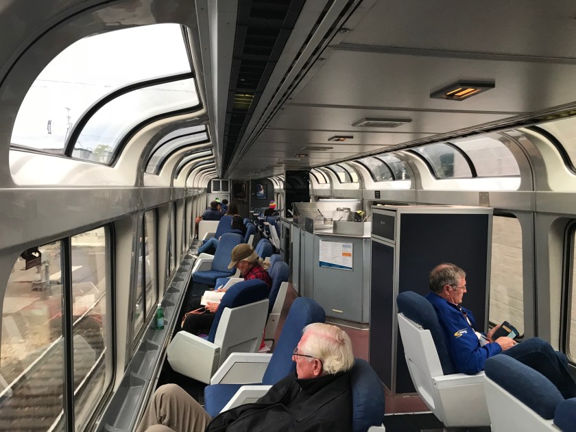 The socializing car - not sure if that’s the correct name or not, but it works has some great viewing spots