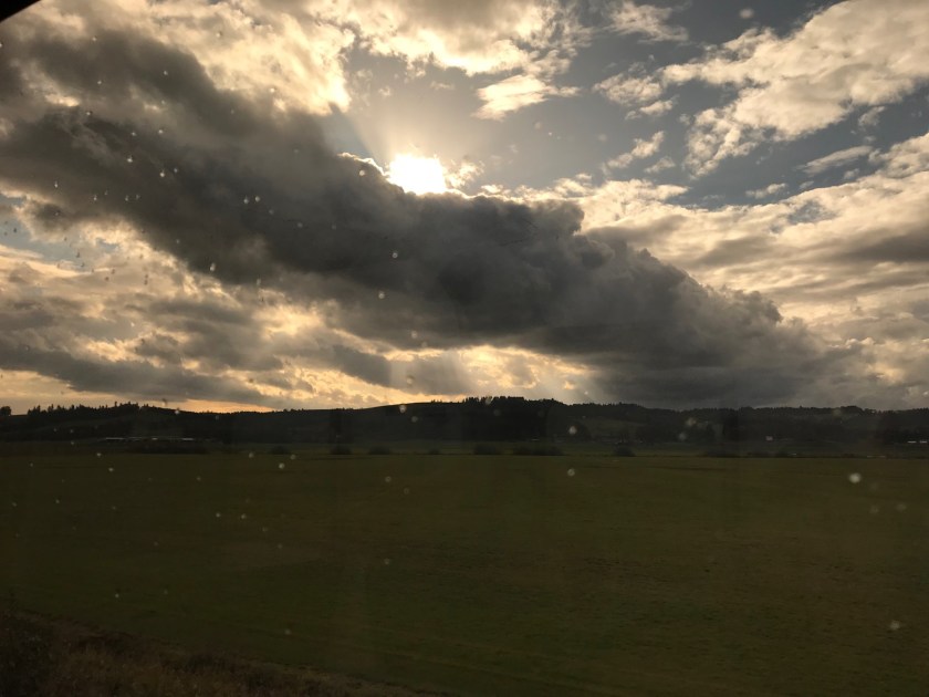 The clouds made for a beautiful day with the sun alternatively appearing and disappearing