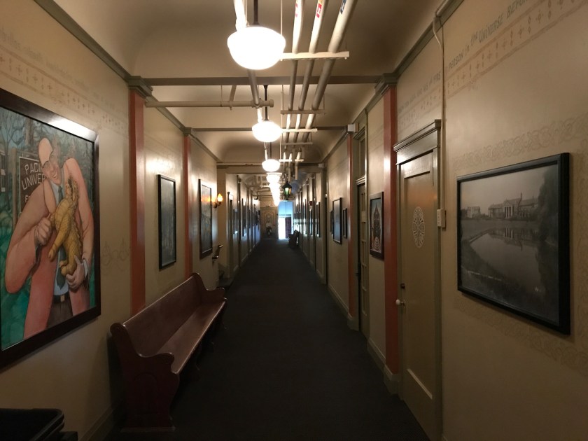The hallway on the second floor looking east