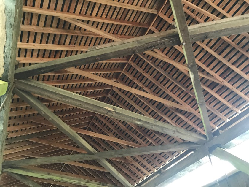 The roof inside looks very new and is constructed with a great deal of complexity