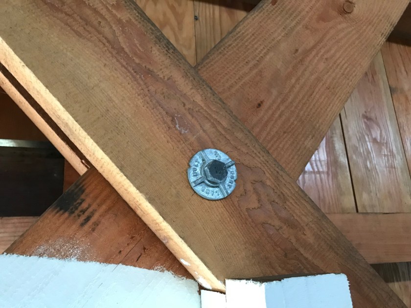 One bolt I found looks very new and holds much of the support beams together