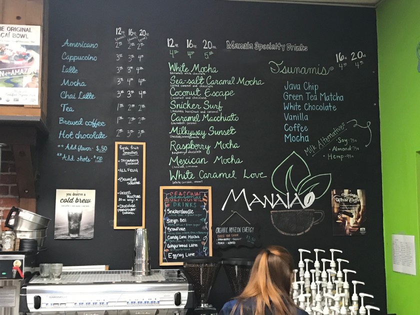 Manaia has several wonderful coffee specialties available