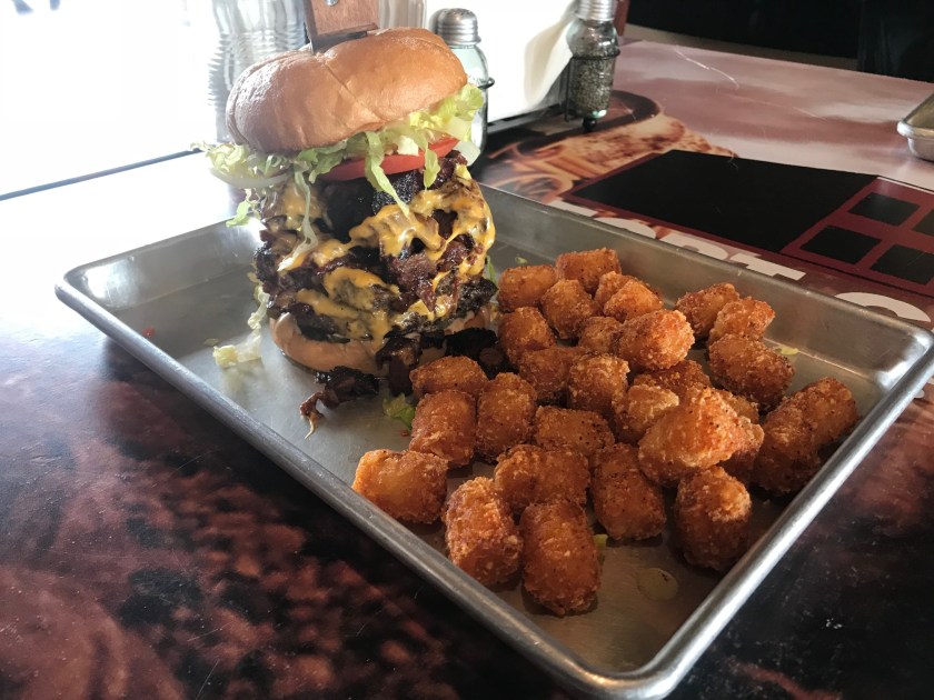 The burgers and tots at Bert's are amazing looking and tasting