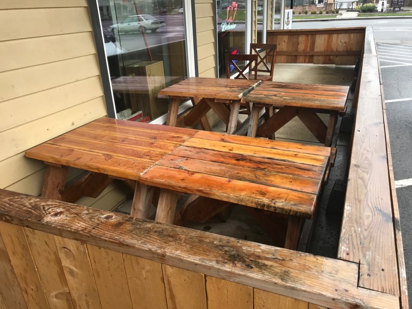 I found myself sad that the weather wasn't suitable to sit outside at Bert's picnic tables